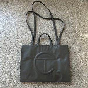 Telfar large grey shopping bag